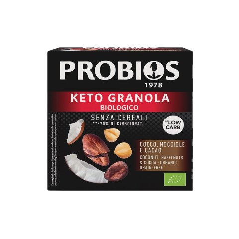 Keto Granola Senza Glutine Cocco, Nocciole e Cacao Probios