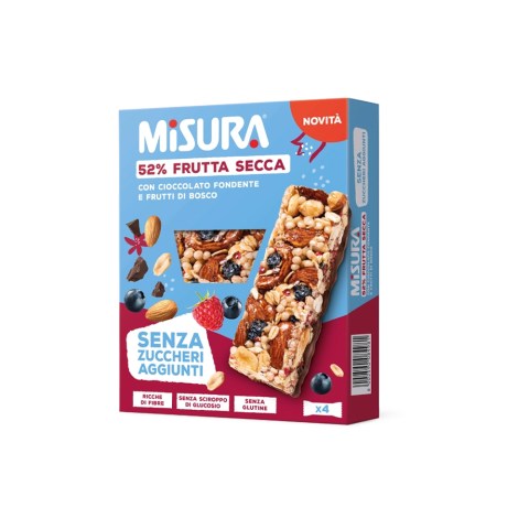 Barretta con arachidi, cioccolato e frutti di bosco senza glutine Misura