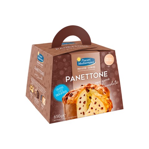 PANETTONE SENZA GLUTINE GOCCE DI CIOCCOLATO PIACERI MEDITERRANEI