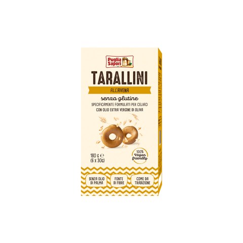 TARALLINI AVENA SENZA GLUTINE PUGLIA SAPORI SNACK SALATI